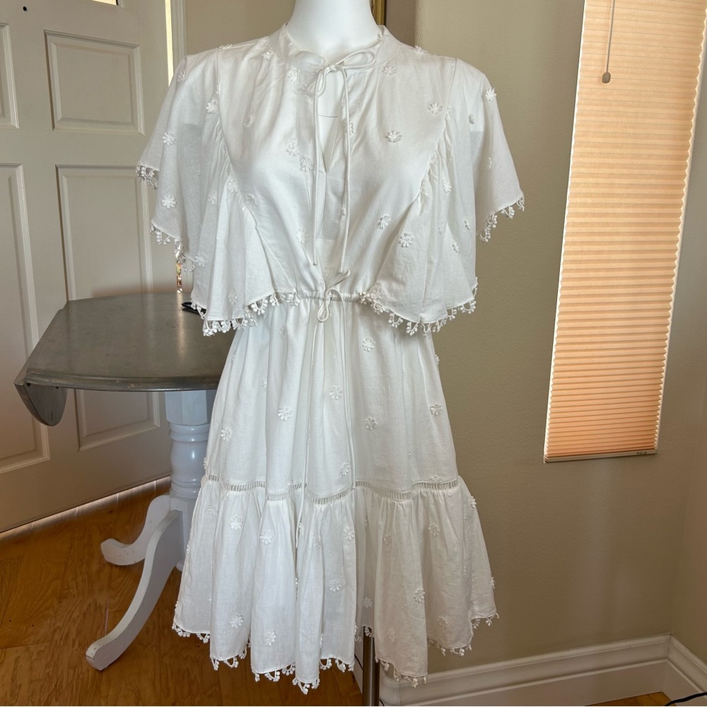 FARM Rio White Eyelet Tie-Front Mini Dress - Picture 3 of 7